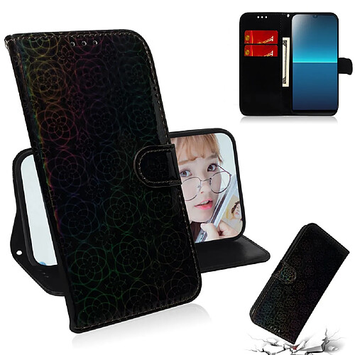 Etui en PU couleur pure éblouissante noir pour votre Sony Xperia L4