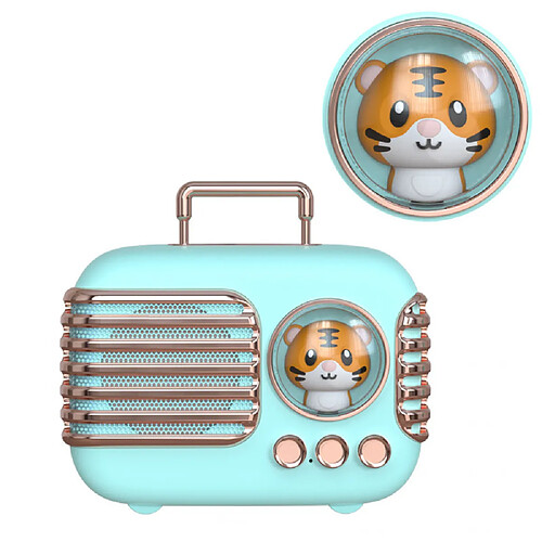 General Haut-parleur Bluetooth mignon, mini haut-parleur portable avec un son puissant, style ancien mignon, adorable haut-parleur pour chambre, décoration de bureau, cadeau idéal pour les enfants, les filles, les femmes (vert)