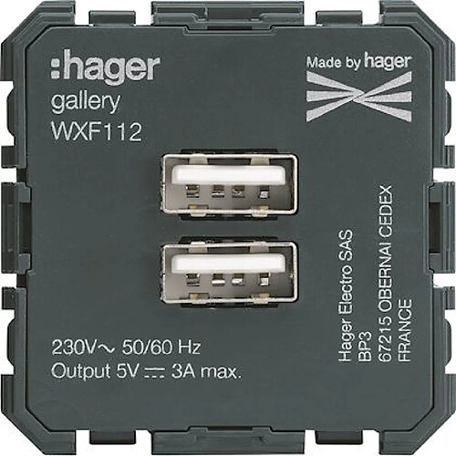 chargeur - usb - hager gallery wxf112