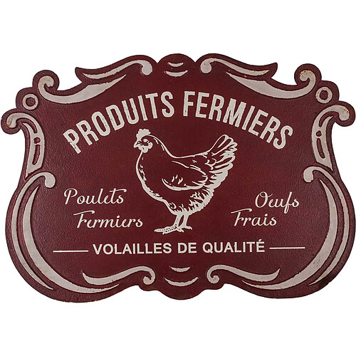 Antic Line Creations Plaque métallique découpée style rétro Produits fermiers.