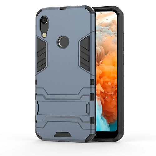 Wewoo Coque PC + TPU antichoc pour Huawei Y6 2019avec support bleu marine