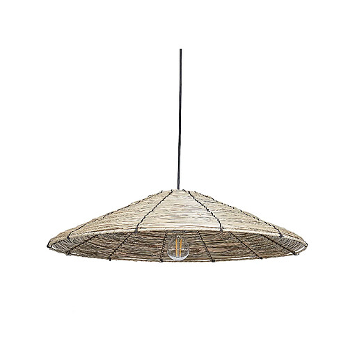 Beliani Lampe suspension LUAGAN Osier Naturel