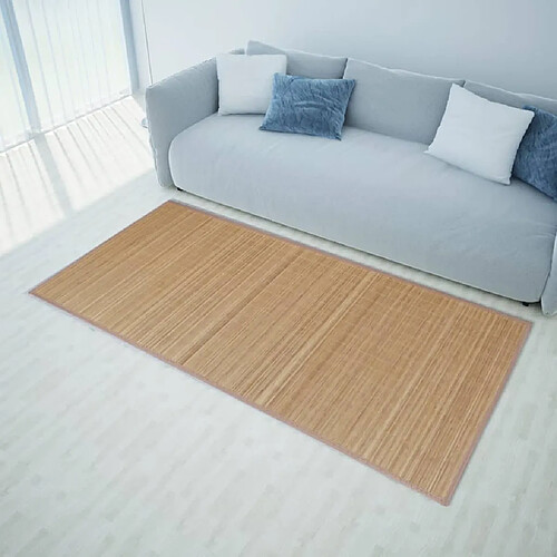 vidaXL Tapis en bambou marron à latte rectangulaire 150 x 200 cm