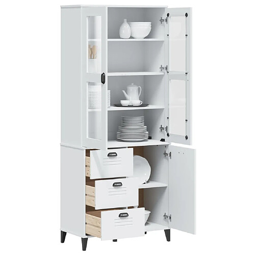 vidaXL Buffet VIKEN blanc 80x40x190 cm bois massif de pin