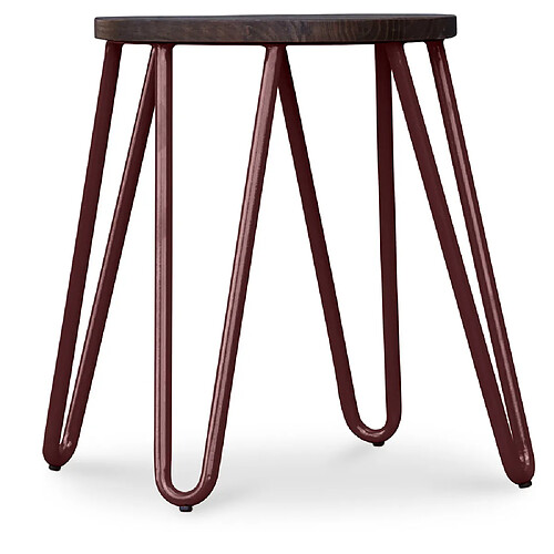 ICONIK INTERIOR Tabouret Hairpin - 42cm - Bois foncé et métal Bronze