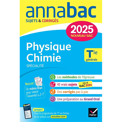 Physique chimie spécialité, terminale générale : nouveau bac 2025