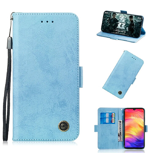 Wewoo Housse Coque Etui en cuir multifonctionnel avec rabat horizontal et fente pour carte Xiaomi Redmi Note 7 bleu ciel