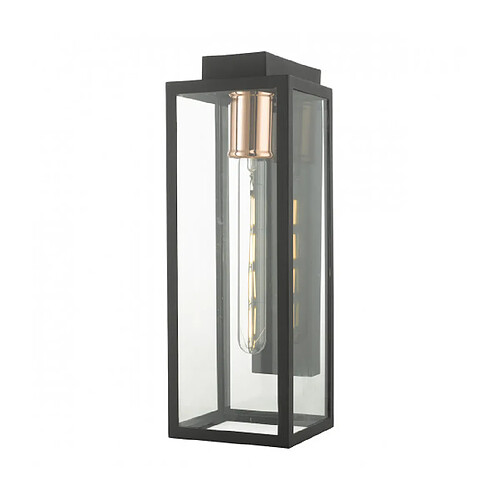 Luminaire Center Lanterne de jardin Naxos Noir mat,verre 1 ampoule 38cm