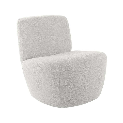 LEITMOTIV Chaise lounge en tissu bouclette Ada blanc.