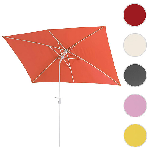 Mendler Parasol N23, parasol de jardin, 2x3m rectangulaire inclinable, polyester/aluminium 4,5kg ~ terracotta