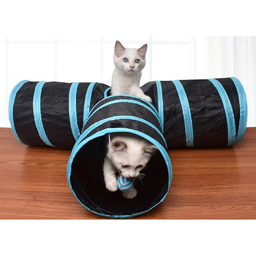 Jouet Chat, Jouet Distributeur Croquette Chat Jouet Interactif Chat Jouet Tourbillonnant Tumbler Jouet pour Chat Facile à Nettoyer (Bleu)