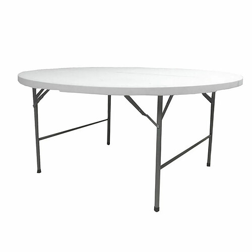 BigBuy Garden Table Piable Blanc HDPE 122 x 122 x 74 cm