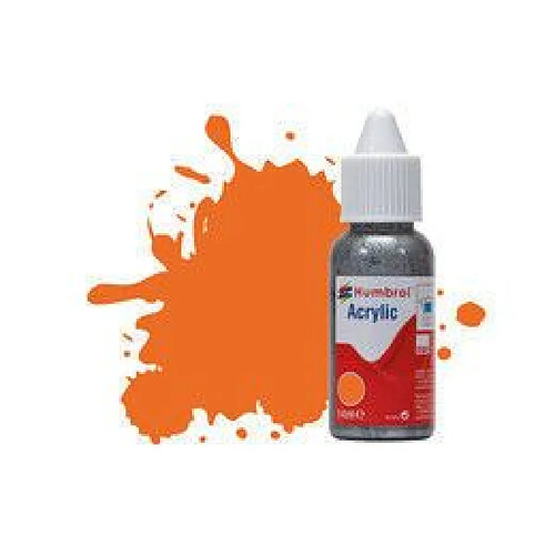 Peinture Humbrol Acrylic DROPPER BOTTLE 14ml 18 Orange - Gloss - Humbrol