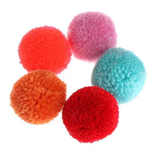 5PCS Colorful Fluffy Balls for Cat Chew Ball Toys for Cat Dog Interactive Balls