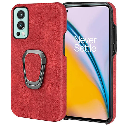 Coque en TPU + PU avec béquille, rouge pour votre OnePlus Nord 2 5G