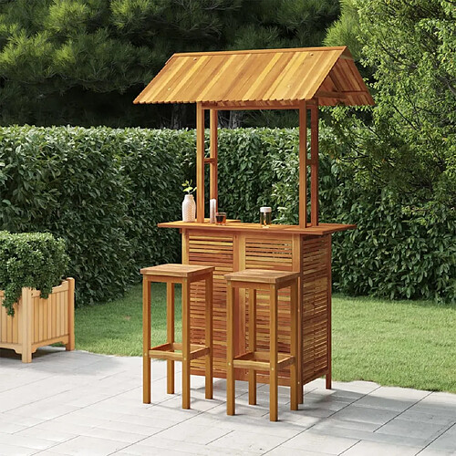 vidaXL Ensemble de bar de jardin 3 pcs Bois d'acacia solide