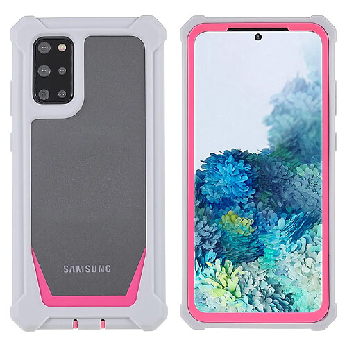 Coque en TPU + acrylique antichoc, détachable 2 en 1 gris/rose pour votre Samsung Galaxy S20 Plus 4G/5G