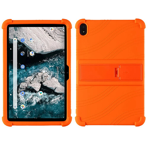 Coque en silicone flexible avec béquille, orange pour votre Nokia T20