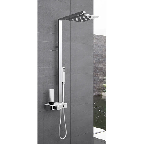 Colonne de douche thermostatique NOVELLINI FLOW 116 cm en chrome