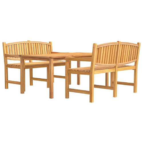 Maison Chic Ensemble de salle à manger de jardin 3 pcs,Table et chaises d'extérieur Bois de teck massif -GKD804071