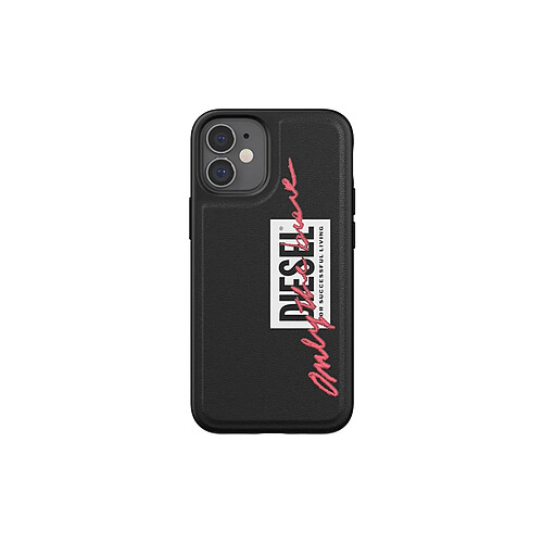 Diesel Coque pour Apple iPhone 12 Mini Modèle Embroidery avec Slogan > Noir