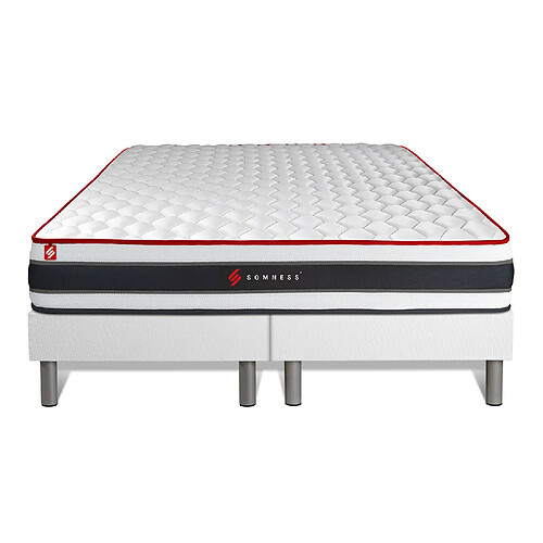 Somness Ensemble double sommier + matelas ENERGY ressorts ensachés et mémoire de forme 180x200