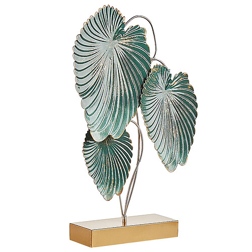 Beliani Figurine décorative de feuilles, dorée et bleu-vert SODIUM