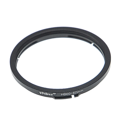 vhbw bague d'adaptation pour filtre 62 mm compatible avec Hasselblad B60 baïonnette objectifs d'appareil photo, reflex numérique - noir-mat