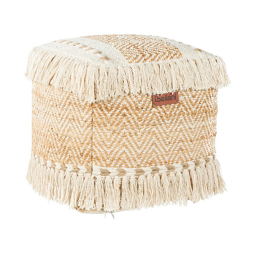 Beliani Pouf ALUPOLA Beige Jute