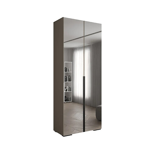 Abiks Meble Inova 1 Armoire avec miroir et portes battantes 236,7/100/47 2 Portes (gris/nero)