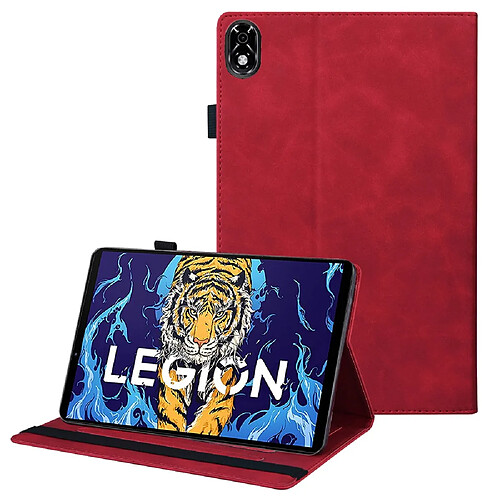 Etui en PU avec support et porte-stylo rouge pour votre Lenovo Legion Y700