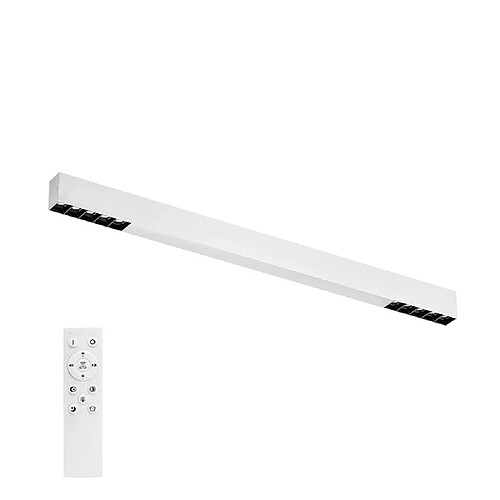 NETTLIFE Plafonnier LED Blanc 25W Lampe de Salon Moderne Dimmable Longue Lampe de Bureau avec Télécommande 80CM pour Chambre à Coucher