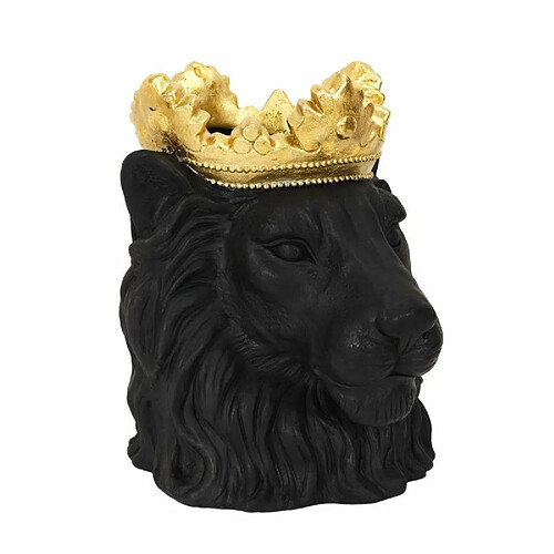 Paris Prix Cache-Pot Design Lion Couronne 39cm Noir