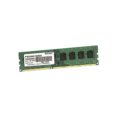 Patriot Memory 8Go RAM PATRIOT PSD38G16002 PC3-12800U DIMM DDR3 1600Mhz 240-Pin 1.5v CL11 · Occasion