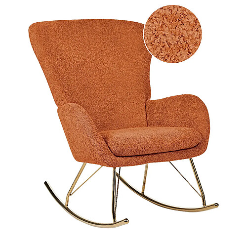 Beliani Fauteuil à bascule ANASET Bouclé Orange