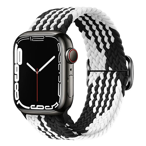 Avizar Bracelet pour Apple Watch 41mm / 40mm / 38 mm Nylon Tressé blanc / noir