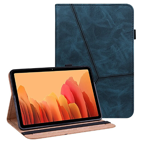 Etui en PU ligne de couture anti-chute avec support et porte-cartes bleu pour votre Samsung Galaxy Tab A7 10.4 (2020)