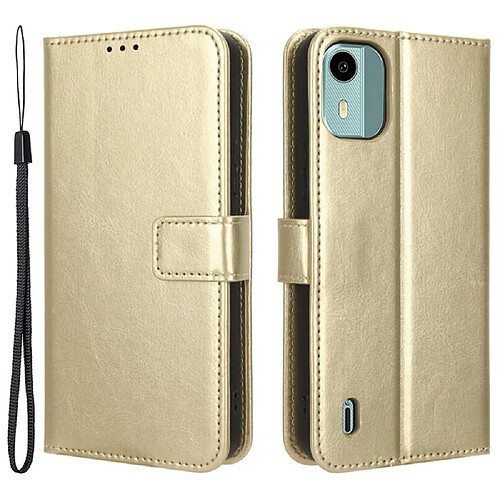 Htdmobiles Housse pour Nokia C12 / C12 Pro / C12 Plus - etui coque pochette portefeuille + film ecran - OR