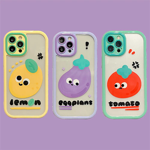 GUPBOO Étui pour iPhone11ProMax Coque de téléphone Graffiti Food Personality Silicone