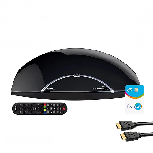 ASTON Récepteur TV satellite HD CONNECT + Carte Fransat PC6 Eutelsat 5W + Câble HDMI