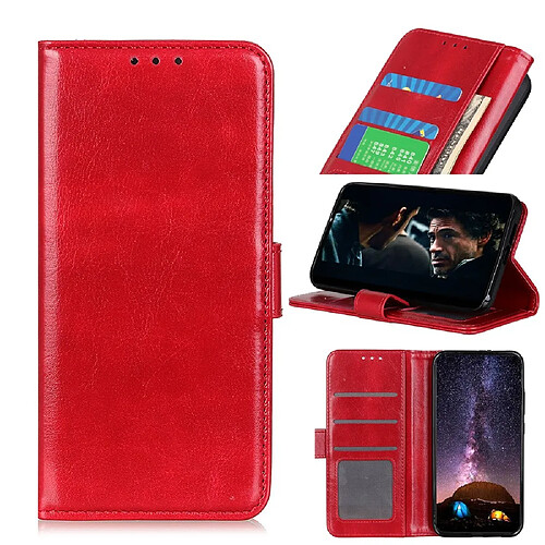 Etui en PU Cheval fou avec support rouge pour votre Xiaomi Redmi Note 9/Redmi 10X 4G