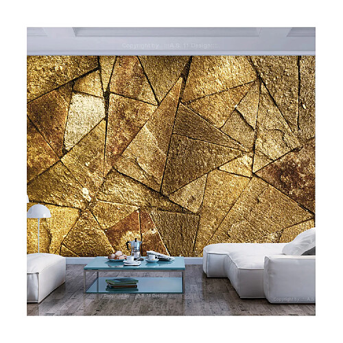 Artgeist Papier peint - Pavement Tiles (Golden) [350x245]