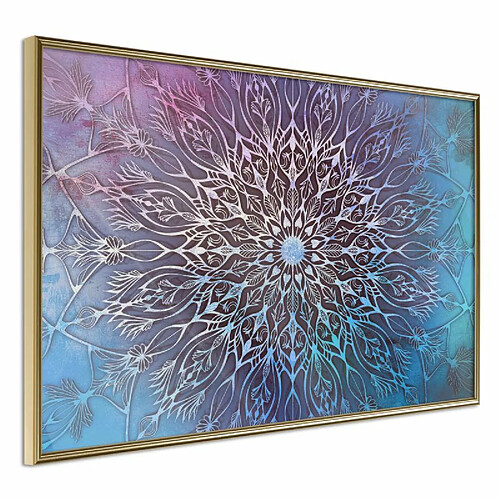 Paris Prix Affiche Murale Encadrée Blue and Pink Mandala 45 x 30 cm Or