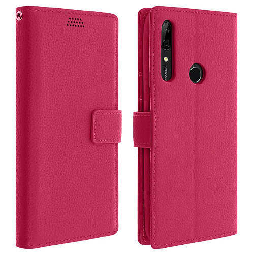 Avizar Housse Huawei P Smart Z Étui Porte carte Support Vidéo rose fuschia