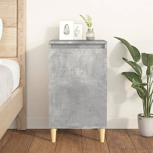 vidaXL Table de chevet gris béton 40x35x70 cm bois d'ingénierie