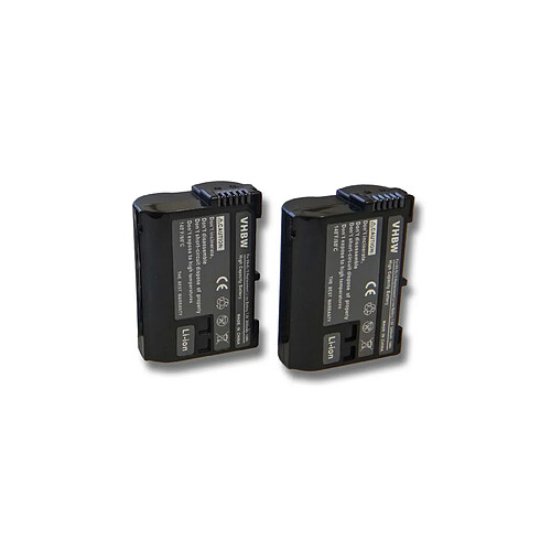 vhbw 2x batterie remplacement pour Nikon EN-EL15 pour appareil photo APRN (2000mAh, 7V, Li-ion) avec puce d'information