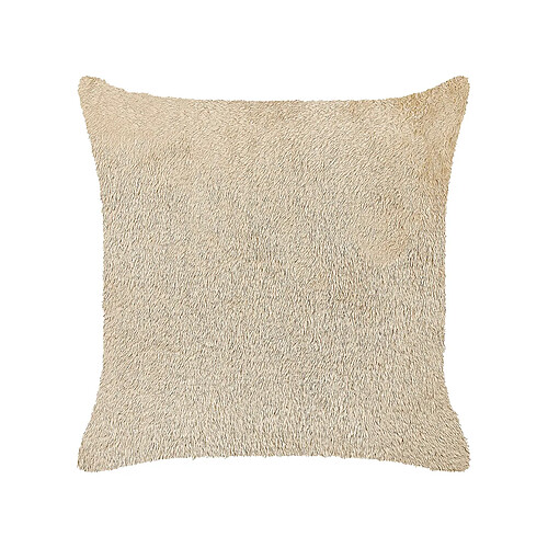 Beliani Coussin PILEA Fourrure synthétique 45 x 45 cm Unicolore Beige