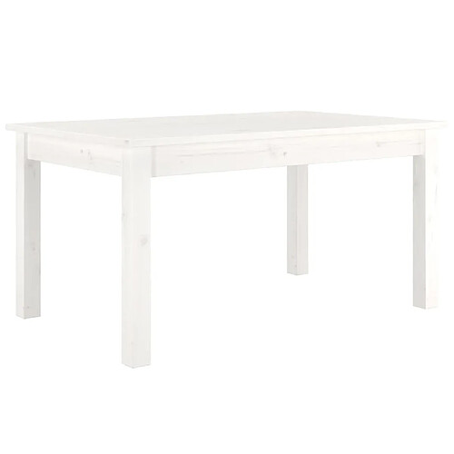 ComfortXL Table Basse Blanc 80x50x40 Cm Bois Massif De Pin