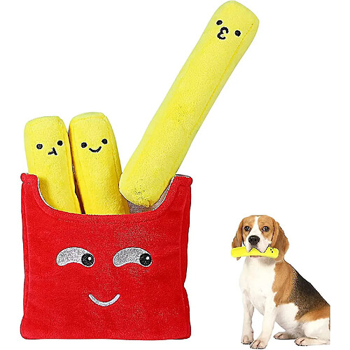 Jouets Pour Chiens, Jouet à Mâcher En Peluche Doux Avec Forme De Frites Grinçantes Jouet Interactif Pour Chien En Peluche Pour Petits Chiens Moyens Soulagement Du Stress D'Entraînement Au Jeu