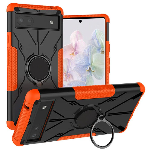 Coque en TPU 2-en-1 anti-chocs, anti-chutte avec béquille pour votre Google Pixel 6a - orange